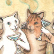 Three Cats at the Bar, 2019