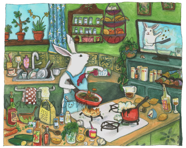 Cooking Show, Painting by Nakisha