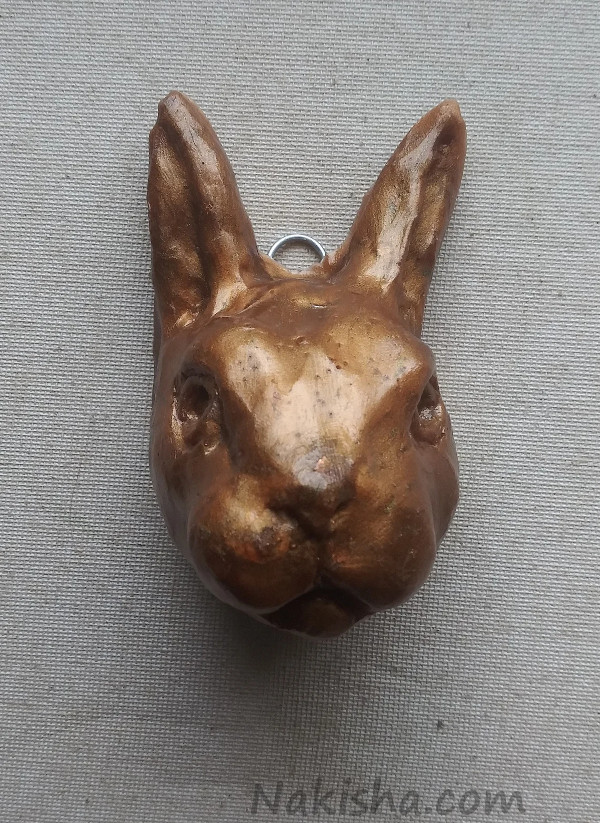 Rabbit Head, Resin Sculpture by Nakisha