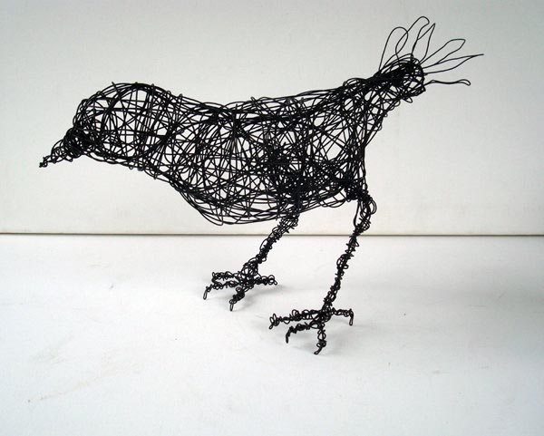 Crow - wire sculpture by Nakisha