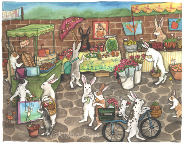 Farmer's Market, Painting by Nakisha