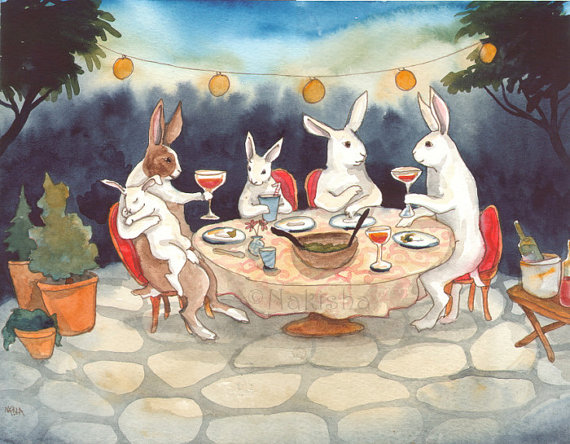 The Garden Party, Rabbit Painting by Nakisha