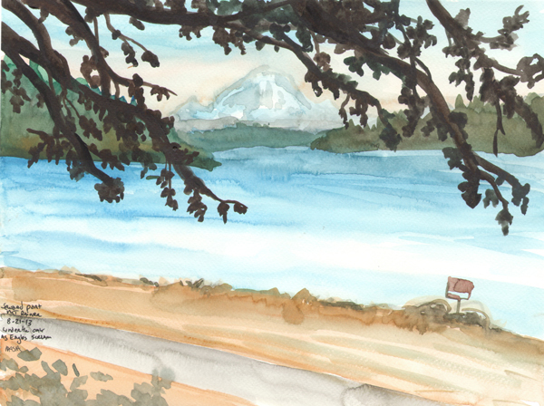 Mt Rainier Watercolor by Nakisha