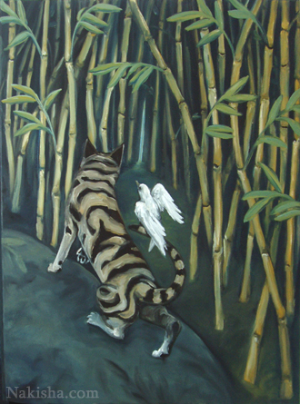 Oddstripe in the Bamboo -Painting