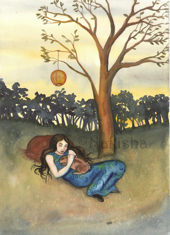 Paper lantern  - Painting by Nakisha