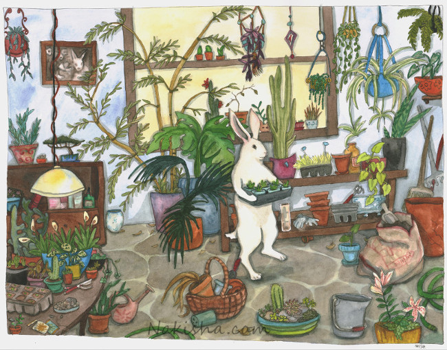 the Plant Room, Painting by Nakisha