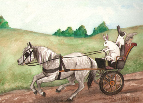 Pony Cart-rabbit painting by Nakisha