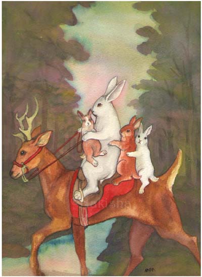 Afternoon Nap -Rabbit Painting