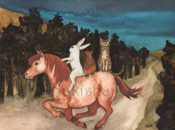 The Singing Cat - Painting by Nakisha