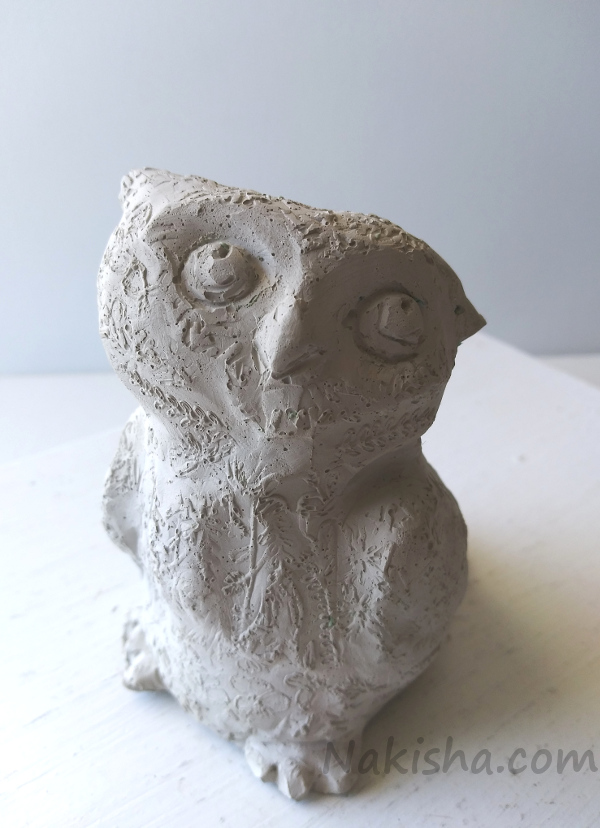 Familiar Owl Concrete Sculpture by Nakisha