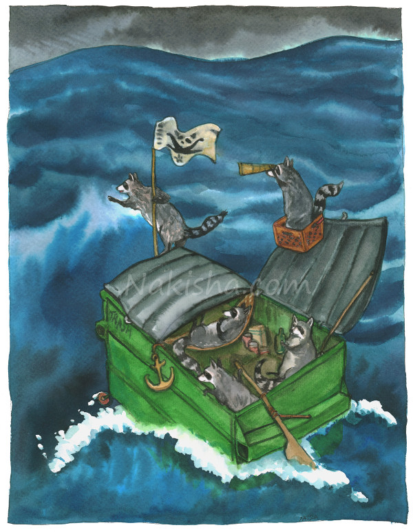 Trash Boat, Painting by Nakisha