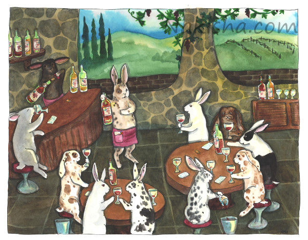 Wine Tasting, Painting by Nakisha