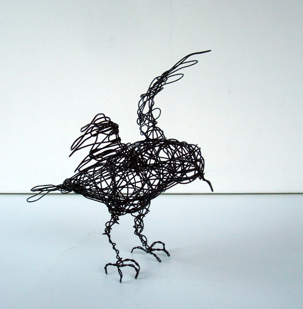 Wire Bird sculpture by Nakisha