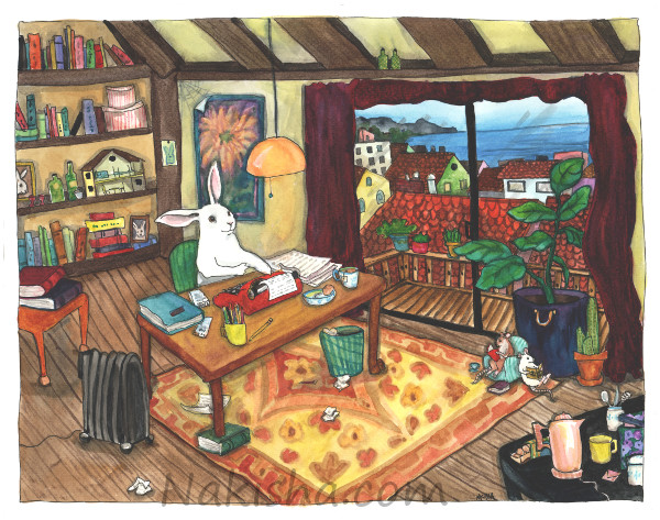The Writer, Painting by Nakisha